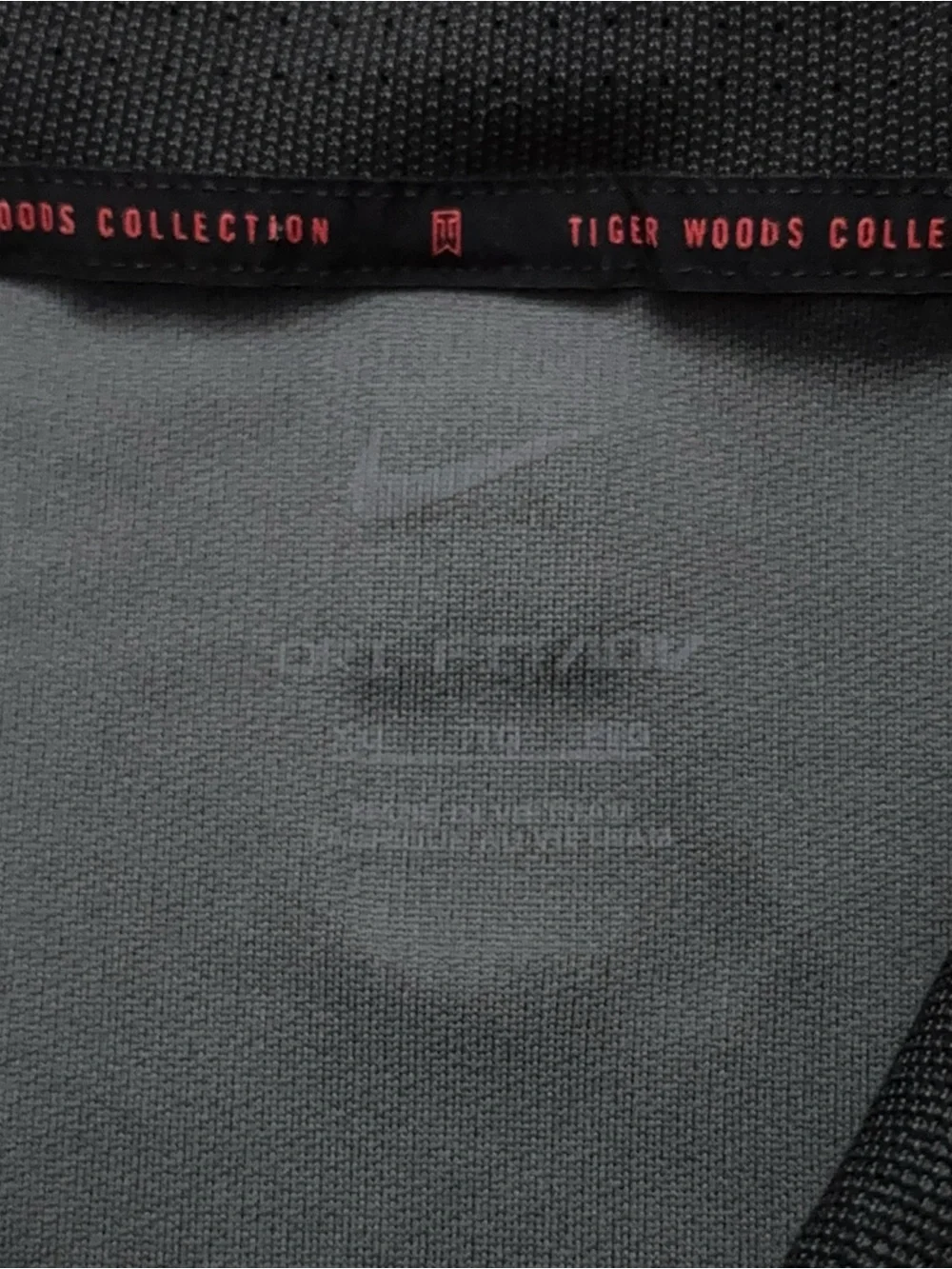 Nike Golf Polo Shirt Mens 2XL Dri-Fit Tiger Woods ADV Short Sleeve Gray
